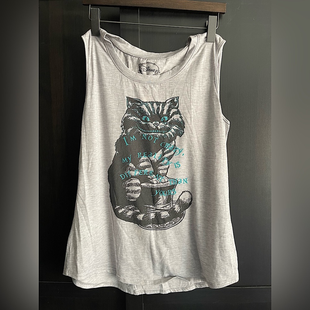Disney Cheshire Cat Tank Top “My Reality Is Different Than Yours” Women Size XL